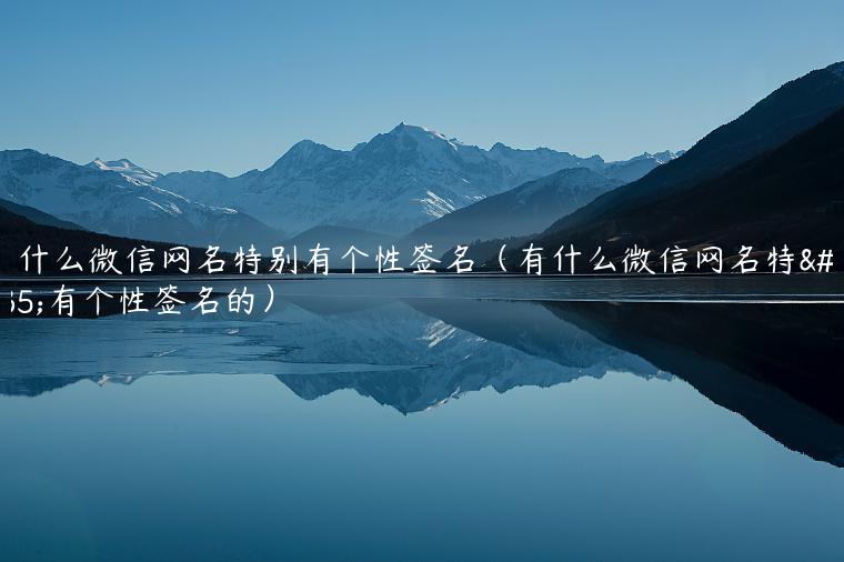 有什么微信网名特别有个性签名（有什么微信网名特别有个性签名的）